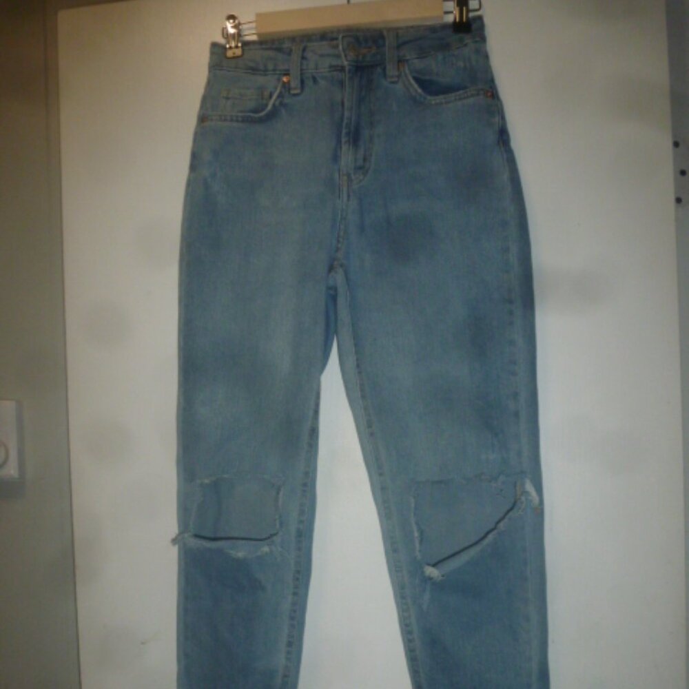 Women's ripped highest rise mom jeans sz 0 - Picture 2 of 8